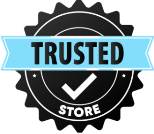 Black and blue 'Trusted Store' logo on a white background